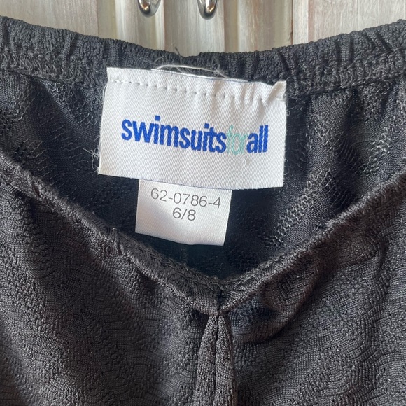 SWIMSUITS FOR ALL black wide leg stretch waist swim coverup pants 6/8 resortwear - Picture 2 of 5